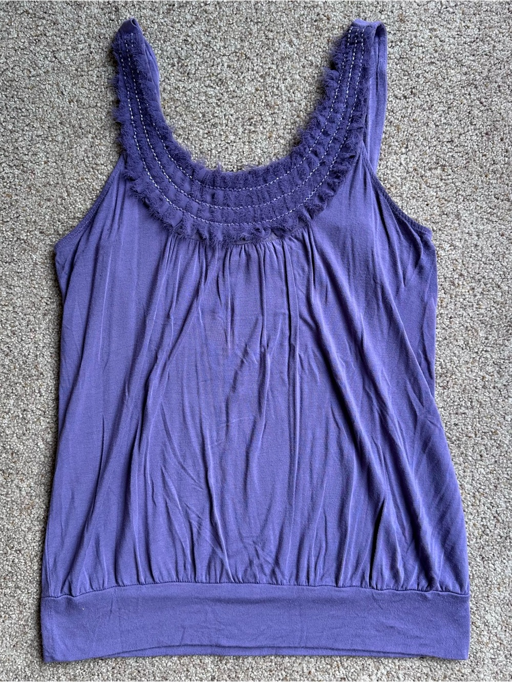 Women's L Purple Sleeveless Scoop Neck Tank Top